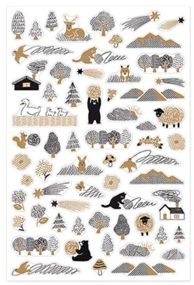 Midori Yuru Log Decoration Sticker 1 Sheet - Camouflage Forest - Image 2
