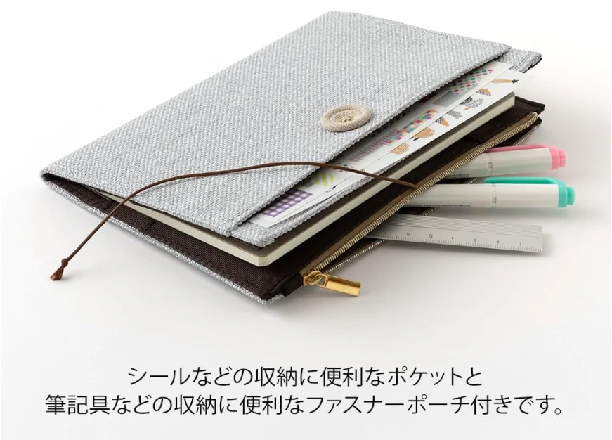 Midori Yuru Log Notebook B6 - Cover Cloth Gray - Image 2