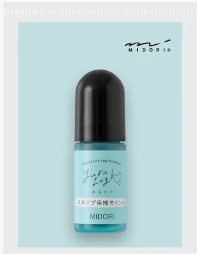 Midori Yuru Log Paintable Stamp Pre-inked Refill Ink - Blue - Image 2