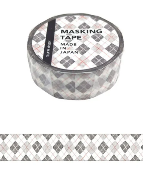 Mind Wave Masking Tape – Check Pattern Grey