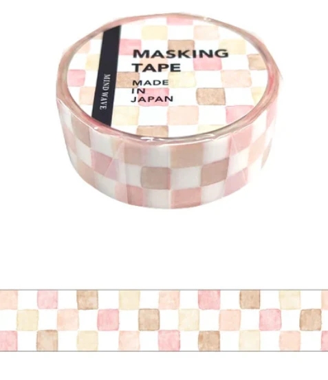 Mind Wave Masking Tape – Check Pattern Pink