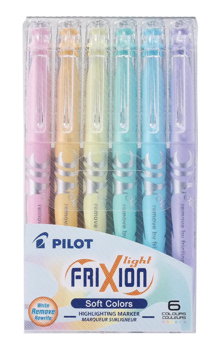 Pilot FriXion Light Soft Colors Erasable Highlighters Pen(Set of 6)