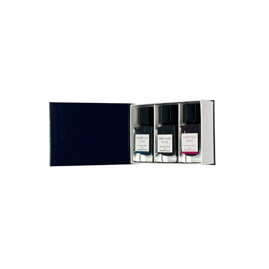 Pilot Iroshizuku Set of 3 Inks (15ml) : Tsutsuji, Take-sumi, Tsuki-yo