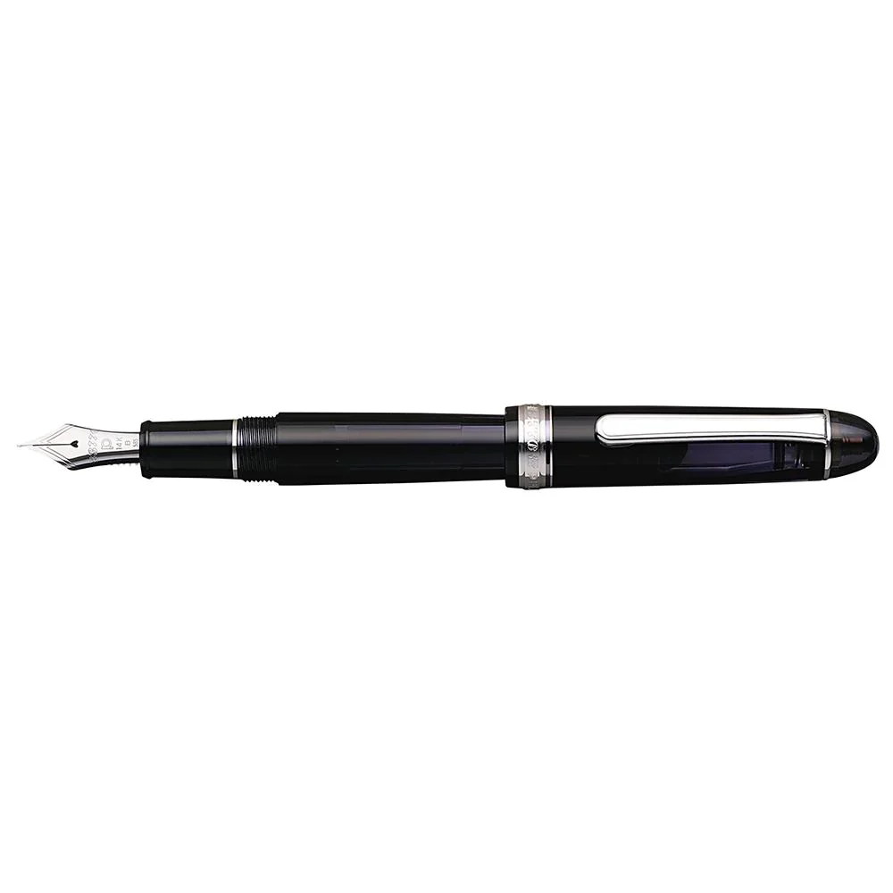 Platinum #3776 Century Fountain Pen - Black Diamond/Silver Trim