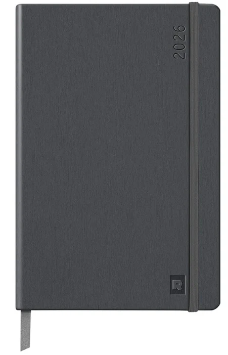 Rhodia 2026 Pocket Size Hard Cover Weekly Planner Vertical Grid Agenda - Titanium