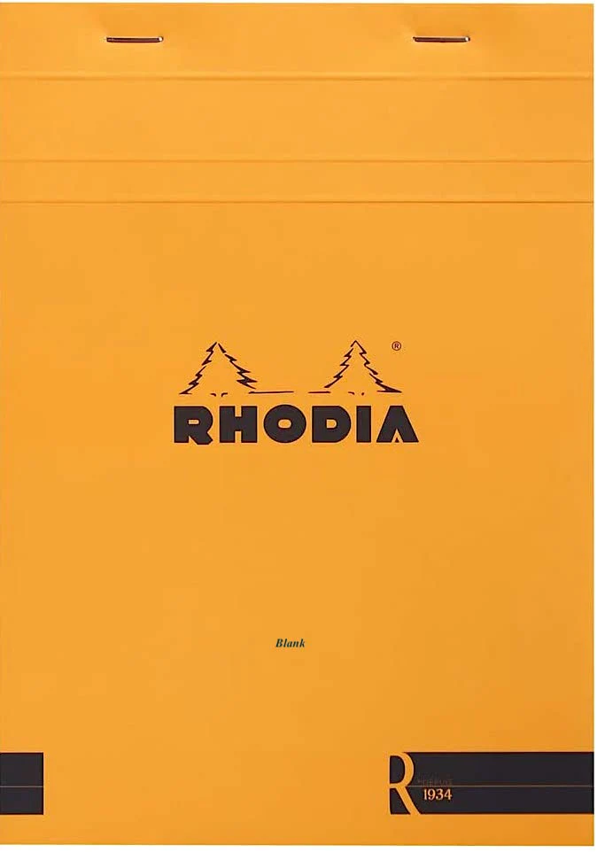 Rhodia "Le R" Premium A5 Stapled Notepad Blank