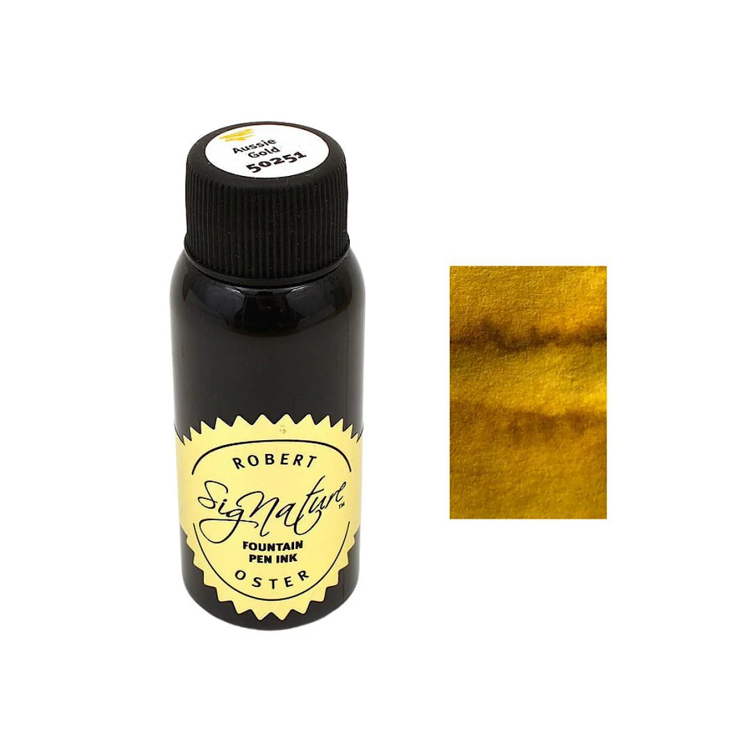 Robert Oster 50ml Australian Fountain Pen Ink - Aussie Gold (Shake'N'Shimmy)