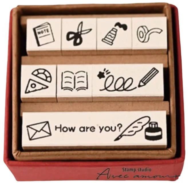 SANBY Stamp Studio Petit Icon Stamp Set 8 Piece Set - Stationery
