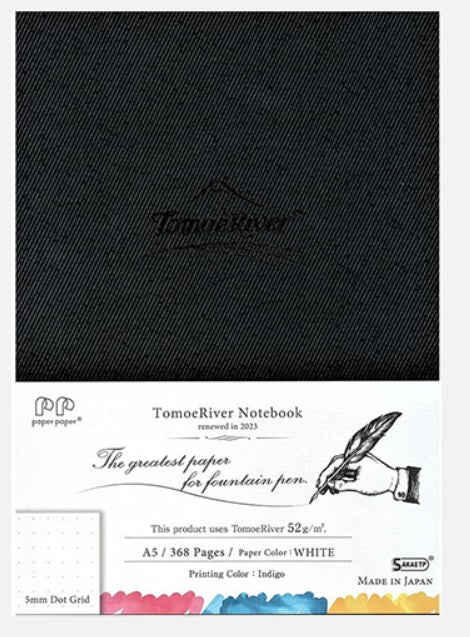 Sanzen Tomoe River FP Hardcover Notebook A5 White 52gsm Dotted (368 Pages)