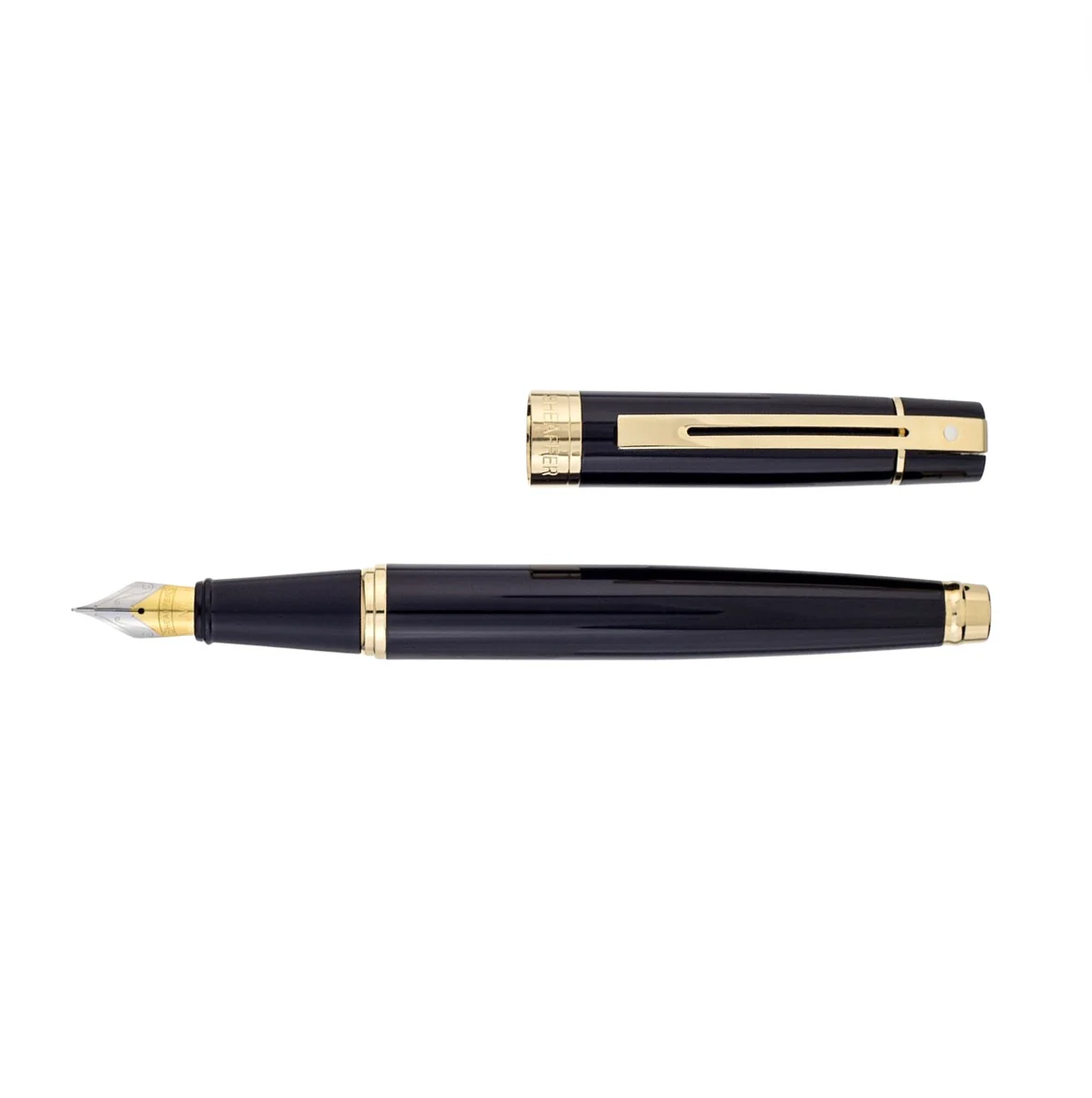 Sheaffer 300 Fountain Pen - Gloss Black with Gold Trims