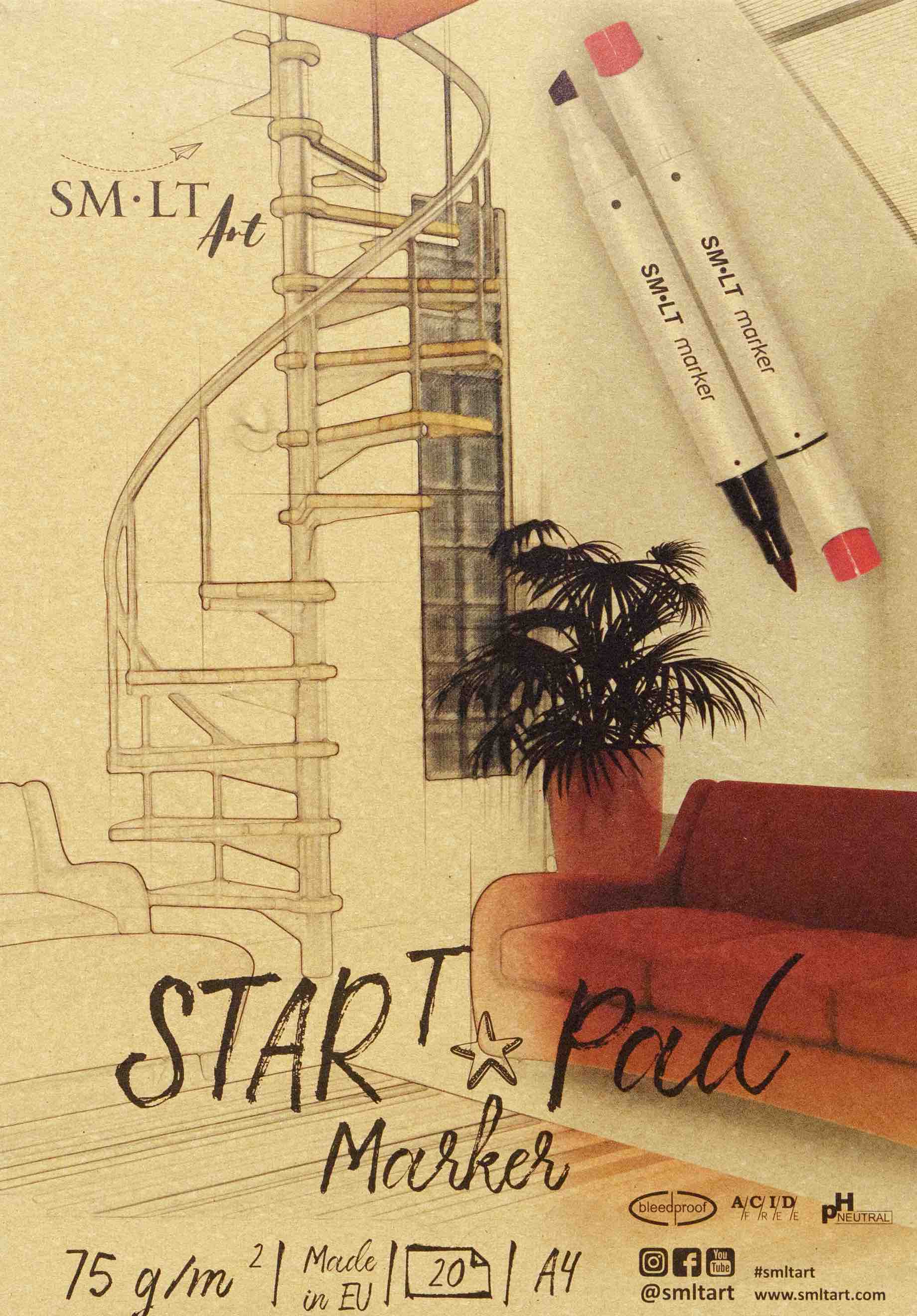 SM-LT Art Spiral STAR T Pad Marker A4