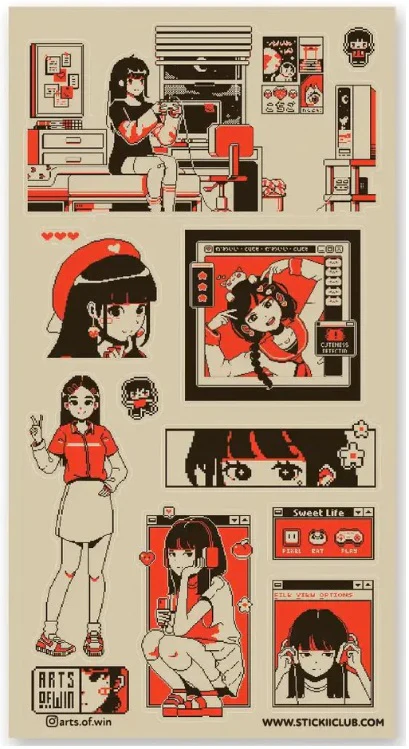 STICKII Pixel Life Sticker Sheet