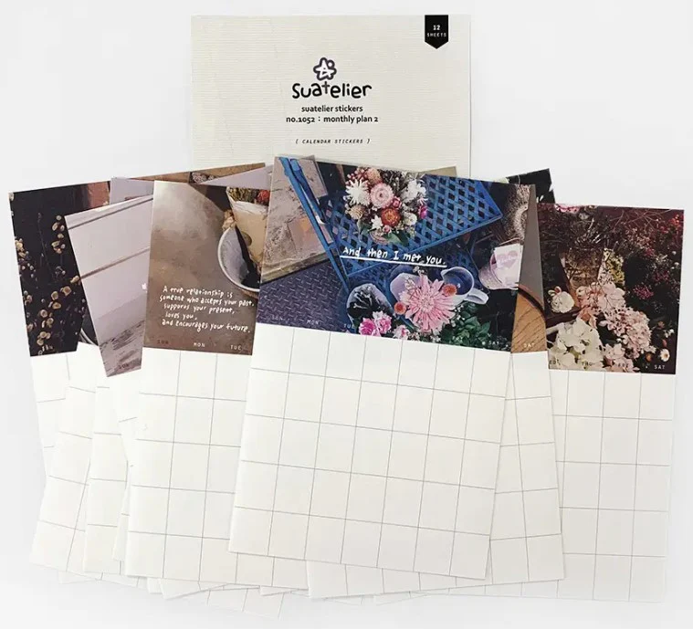 Suatelier Design Calender Sticker – Monthly Plan - 12 Sheets