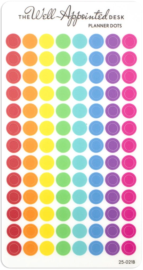 The Well-Appointed Desk Date Dots Sticker Sheet - Rainbow