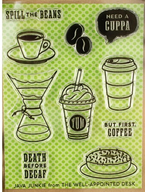The Well-Appointed Desk Java Junkie Clear Stamp Set