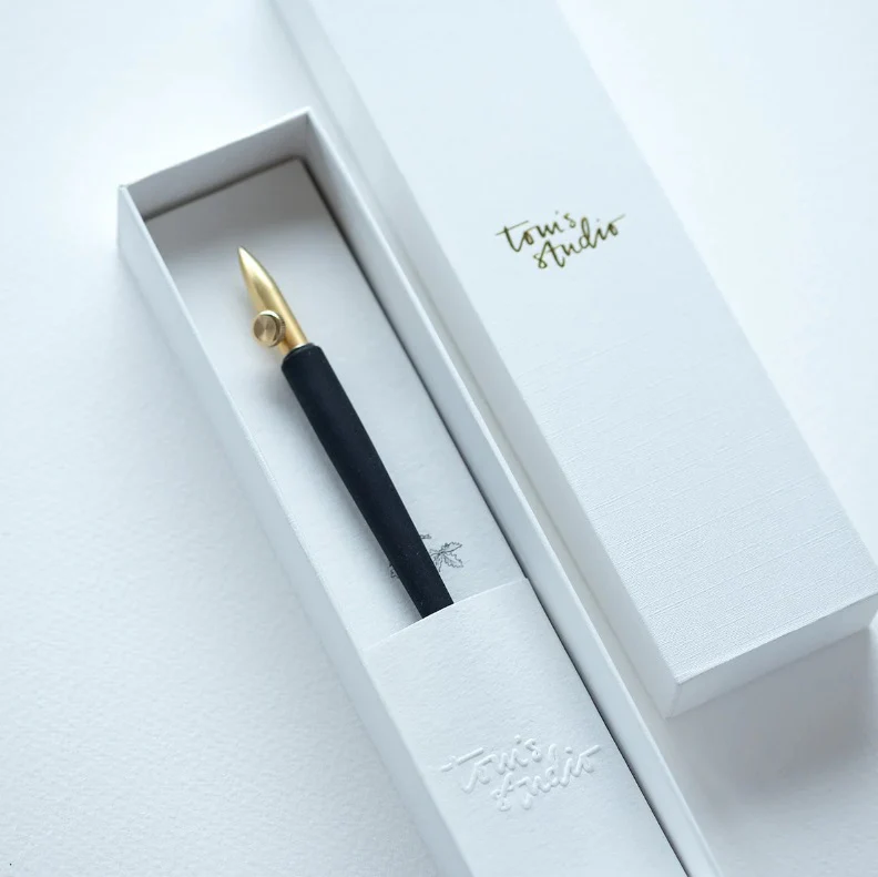 Tom's Studio – One-Dip-Nib + Straight Flourish Pen - Brass