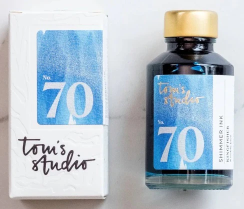 Tom's Studio Shimmer Fountain Pen Ink - Kingfisher No. 70
