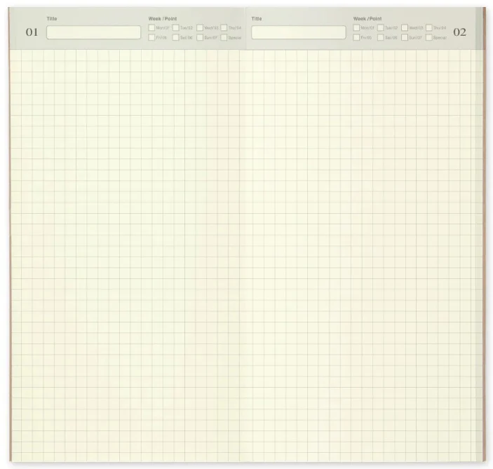 TRAVELER'S Notebook Refill 005 Free Diary (Daily Grid) - Image 2
