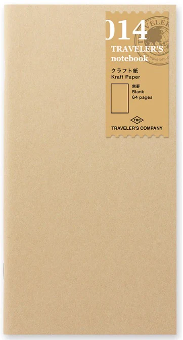 TRAVELER'S Notebook Refill 014 Kraft Paper Notebook (Regular Size)