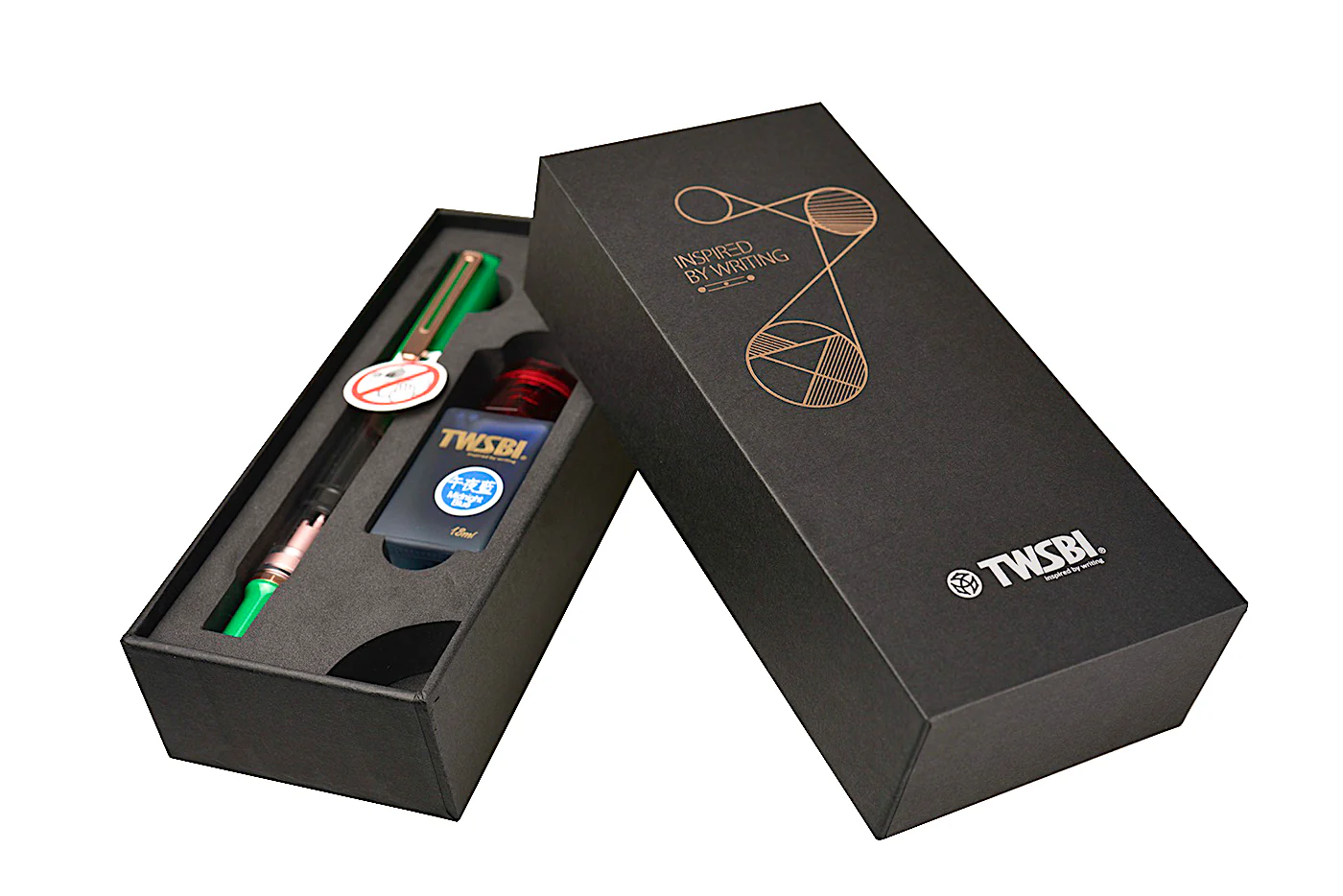 TWSBI ECO-T Royal Jade RoseGold w/ Midnight Blue 18ml Ink bottle - Image 3